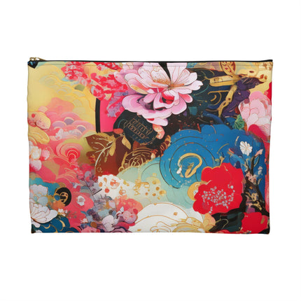 Ethereal Irises Accessory Pouch – Klimt-Inspired Art Nouveau Floral Design