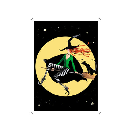 A Witch’s Moonlit Flight Die-Cut Stickers (5 Sizes)
