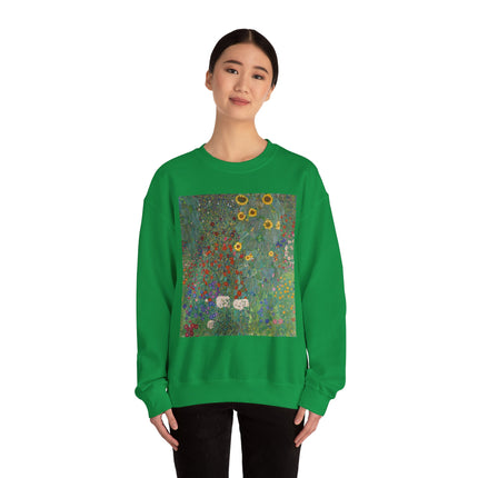 Farm Garden with Sunflowers by Gustav Klimt Heavy Blend™ Crewneck Sweatshirt