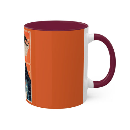 The Actor Kawarasaki Gonjūrō for a Fire Troupe by Tsukioka Yoshitoshi Colorful Mugs, 11oz