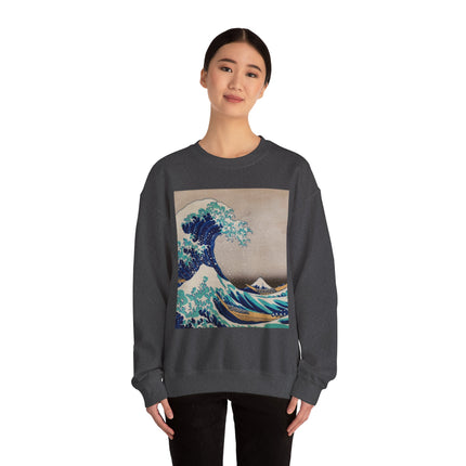 The Great Wave off Kanagawa by Katsushika Hokusai Heavy Blend™ Crewneck Sweatshirt