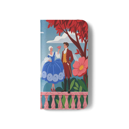 🌺🎭 The Grand Garden Courtship Flip Case – Art Deco Floral Romance