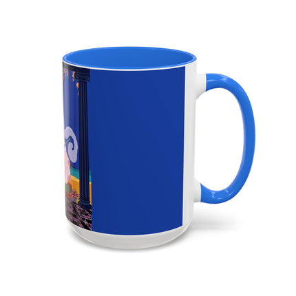 The Moonlit Promenade Colorful Mug (11oz, 15oz) – Blush Elegance, Coastal Romance & Art Deco Style