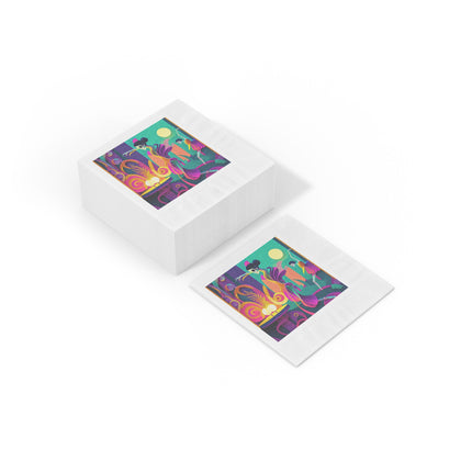 Dance of the Skeleton Ballerinas White Coined Napkins