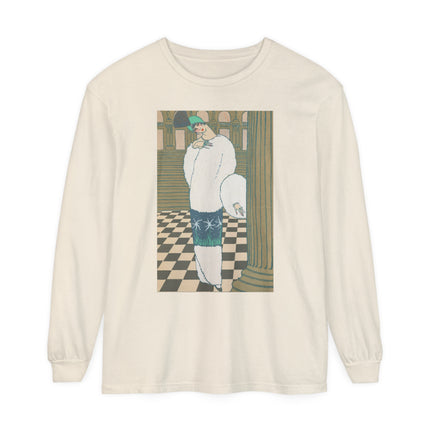 Les Hermines by Georges Lepape Garment-dyed Long Sleeve T-Shirt