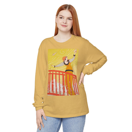 La Passerelle by Charles Martin Garment-dyed Long Sleeve T-Shirt