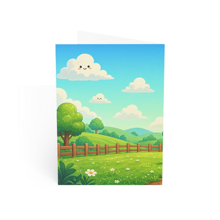 🦝🐴 The Little Raccoon Horse Jumper Greeting Card – Whimsical Animal Adventure