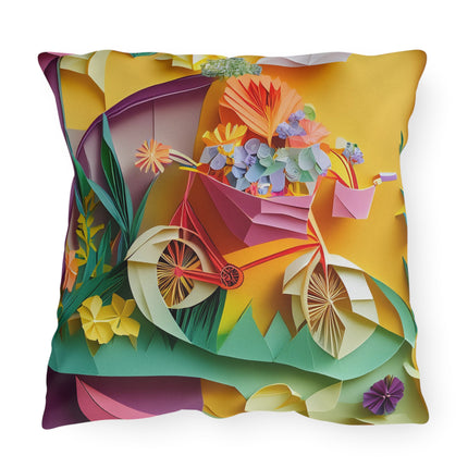Origami Bicycle Outdoor Pillows