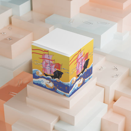 Golden Seas and Whimsical Dreams Note Cube