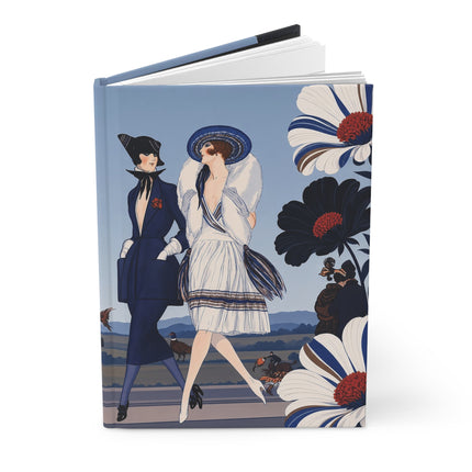 🌸💙 The Grand Floral Fashion Parade Hardcover Journal – Art Deco Style & Whimsy