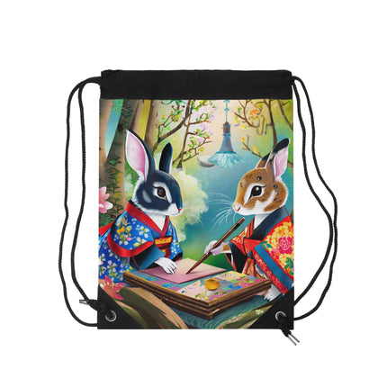 Fairy Animals Writing Wishes Drawstring Bag