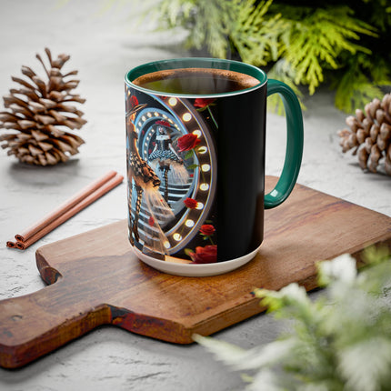 Halloween Witch Through the Mirror Colorful Mugs (11oz, 15oz)