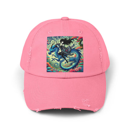 Mystic Guardian of the Sky Unisex Distressed Cap