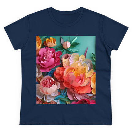 Peonies in Full Bloom Women's Midweight Cotton Tee