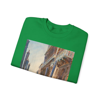 Gondola Moorings on the Grand Canal by John Singer Sargent Heavy Blend™ Crewneck Sweatshirt
