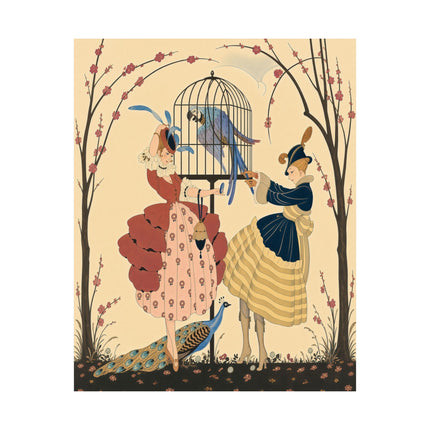 🦚🌸 The Garden Of The Exotic Birds Matte Vertical Poster – Art Deco Fashion Whimsy