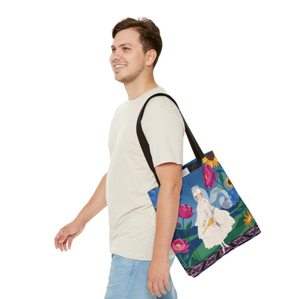 🌸👑 The Lady Of The Enchanted Flower Crown Tote Bag – Art Deco Garden Fantasy