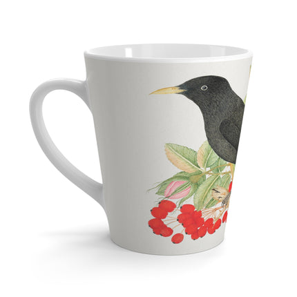 Blackbird with Roses by Anonymous Latte Mug