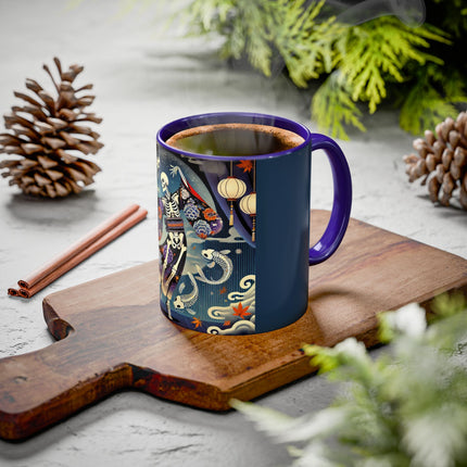 Skeleton Kabuki Performer Colorful Mugs (11oz, 15oz)