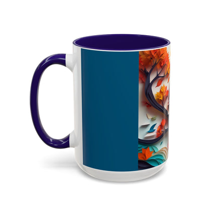 Owl at an Autumn Park Colorful Mugs (11oz, 15oz)
