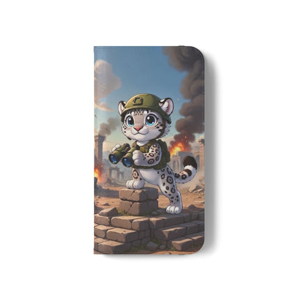 🐆🔭 The Snow Leopard Lookout Flip Case – Adventure, Curiosity & Fearless Style
