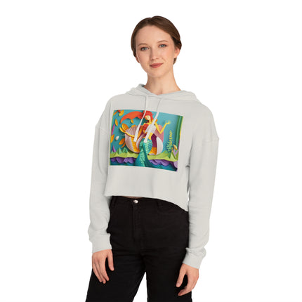 Charming Mermaid Women’s Cropped Hooded Sweatshirt