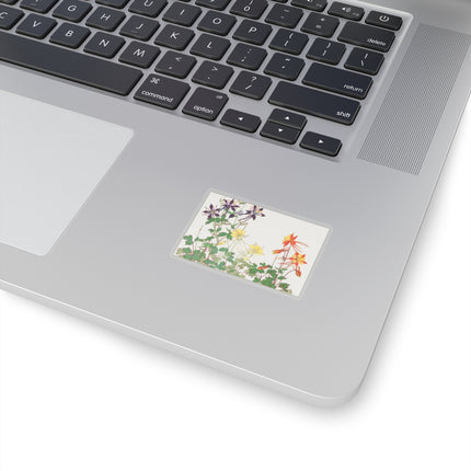Aquilegia Flowers by Tanigami Kônan Kiss-Cut Stickers (4 Sizes)