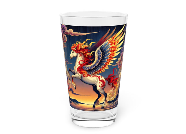 Flame-Winged Horse at Sunset  Glass, 16oz