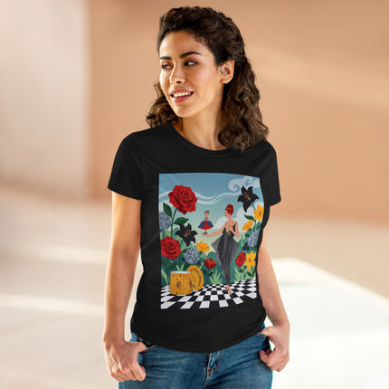 🌹🖤 The Rose Garden Dollmaker Cotton Tee – Art Deco Fashion Fantasy
