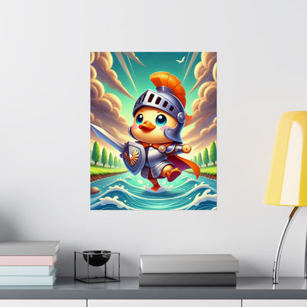 🦆⚔️ Valiant Duck Matte Vertical Poster – Courage, Adventure & Heroic Charm