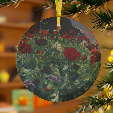 Poppies (A Study of Poppies for Carnation, Lily, Lily, Rose) by John Singer Sargent Glass Ornament