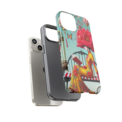 Reading In A Painted Garden Phone Cases