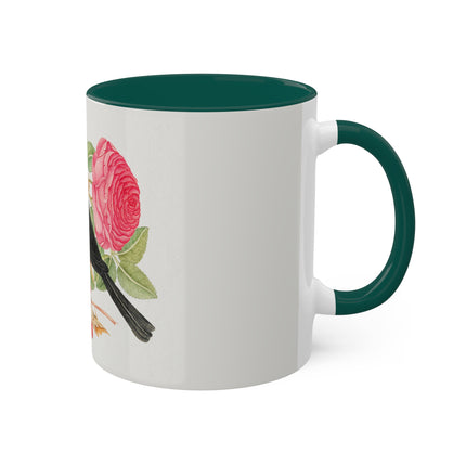 Blackbird with Roses by Anonymous Colorful Mugs, 11oz