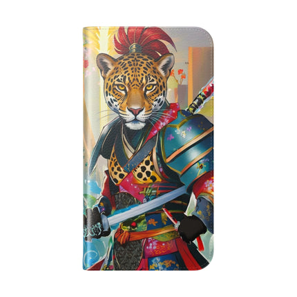 🐆⚔️ Circuit Samurai Jaguar Flip Case – Neon Power & Electric Honor