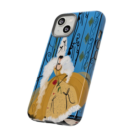 🎭🌹 The Lady At The Masquerade Gates Phone Case – Art Deco Fashion Illustration