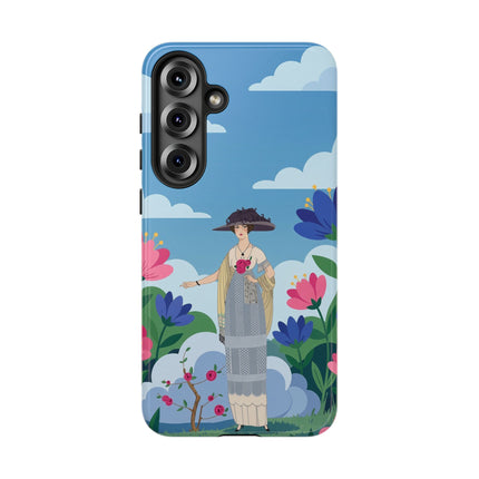 🌸🎩 The Lady Of The Grand Flower Garden Phone Case – Art Deco Fashion Illustration