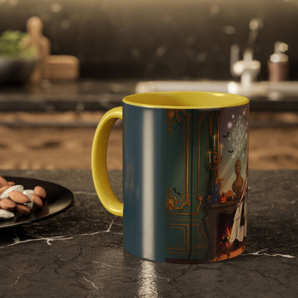 🕯️🎃 The Moonlit Manor Drawing Room Colorful Mug – Elegant Halloween Charm