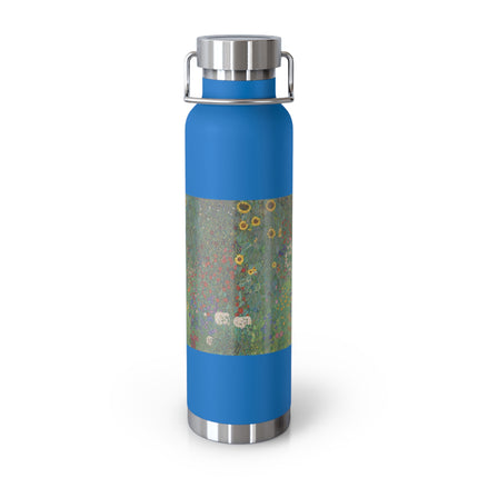 Farm Garden with Sunflowers by Gustav Klimt Copper Vacuum Insulated Bottle, 22oz