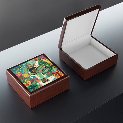 🎄✨ The Lady Of The Christmas Ornament Jewelry Box – Art Deco Holiday Fantasy