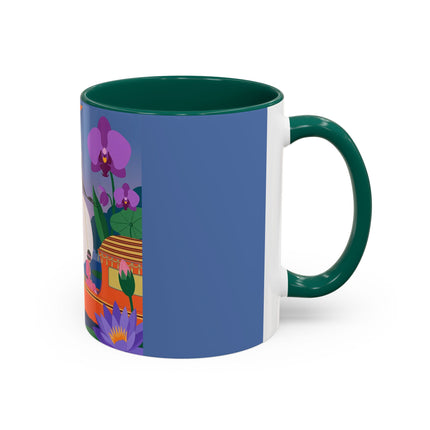 The Lady Of The Lotus Voyage Colorful Mugs – Art Deco Botanical Elegance
