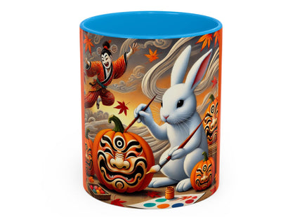 Halloween Rabbit’s Kabuki Jack-o’-Lanterns Colorful Mugs (11oz, 15oz)