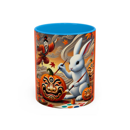 Halloween Rabbit’s Kabuki Jack-o’-Lanterns Colorful Mugs (11oz, 15oz)