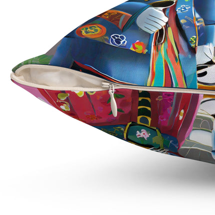 Cyber Punk Robots Spun Polyester Square Pillow