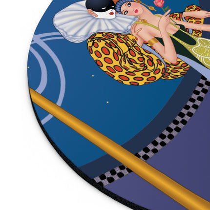 Smoke and Secrets: A Glamorous Encounter in Prohibition Mouse Pad, Round and Rectangle
