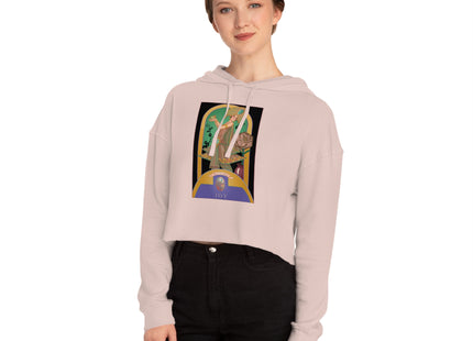 October & Opal, Tourmaline (from the Gem Series) by Sofia Chiostri Women’s Cropped Hooded Sweatshirt