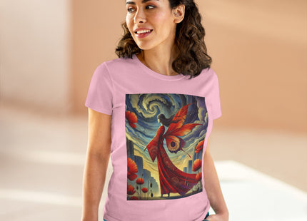 The Poppy Fairy in the Wind Cotton Tee