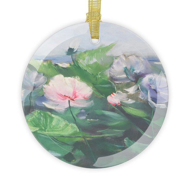 Water Lilies by Karl Hagemeister Glass Ornament
