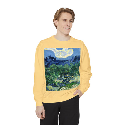 Olive Trees by Vincent Van Gogh Garment-Dyed Sweatshirt