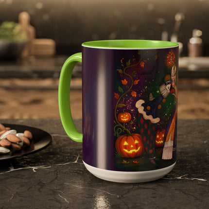 🎭🎃 The Masquerade Beneath The Pumpkin Lantern Colorful Mug – Theatrical Halloween Charm