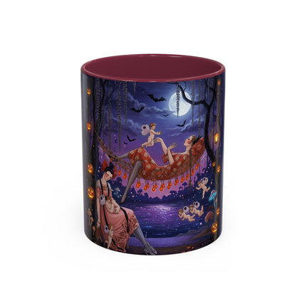 🌙🎃 Moonlit Mischief In The Pumpkin Grove Colorful Mug – Whimsical Halloween Fantasy